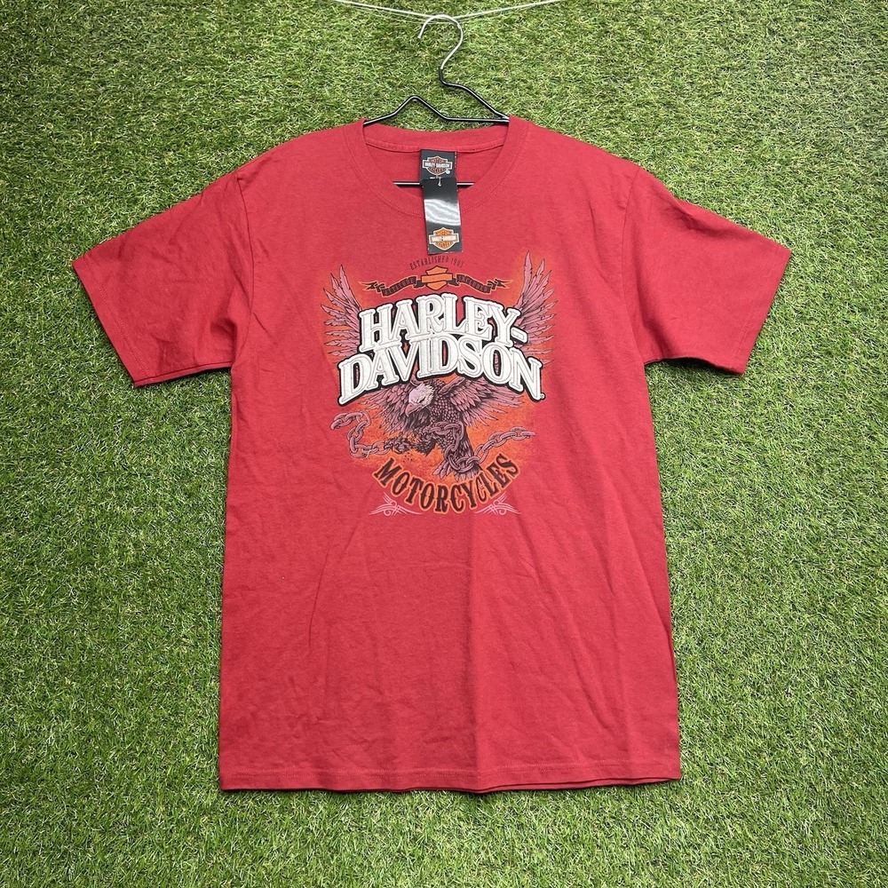 Harley Davidson Motorcycles Shirt Mens Medium Short Sleeve Eagle y2k Wings NWT